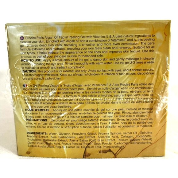 Predire Argan Oil Facial Peeling Gel With Vitamins A & E 1.7 fl oz Sealed - Picture 3 of 3